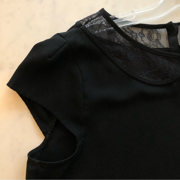 LOFT Black Lace Peter Pan Collar Blouse Size Large - Picture 6 of 11